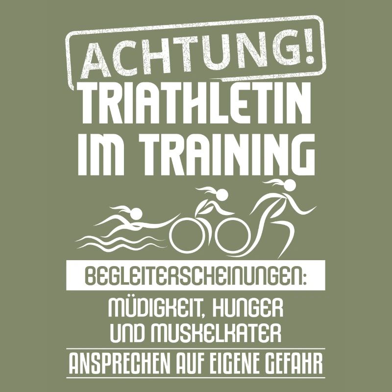 Achtung, Triathletin im Training