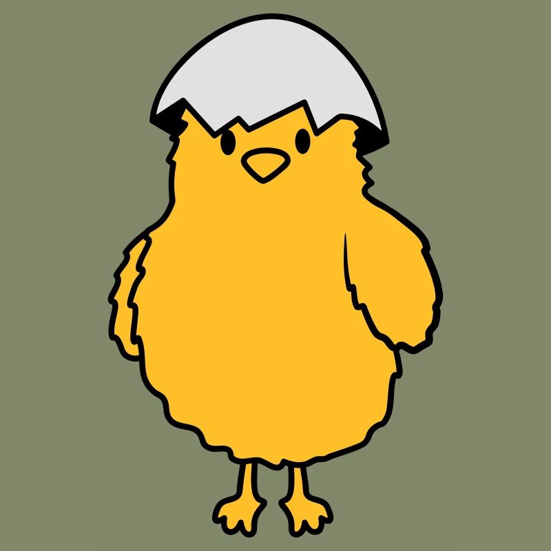 Chicks with eggshell on the head