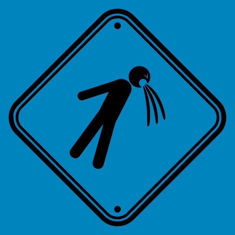 shield caution note vomit vomit