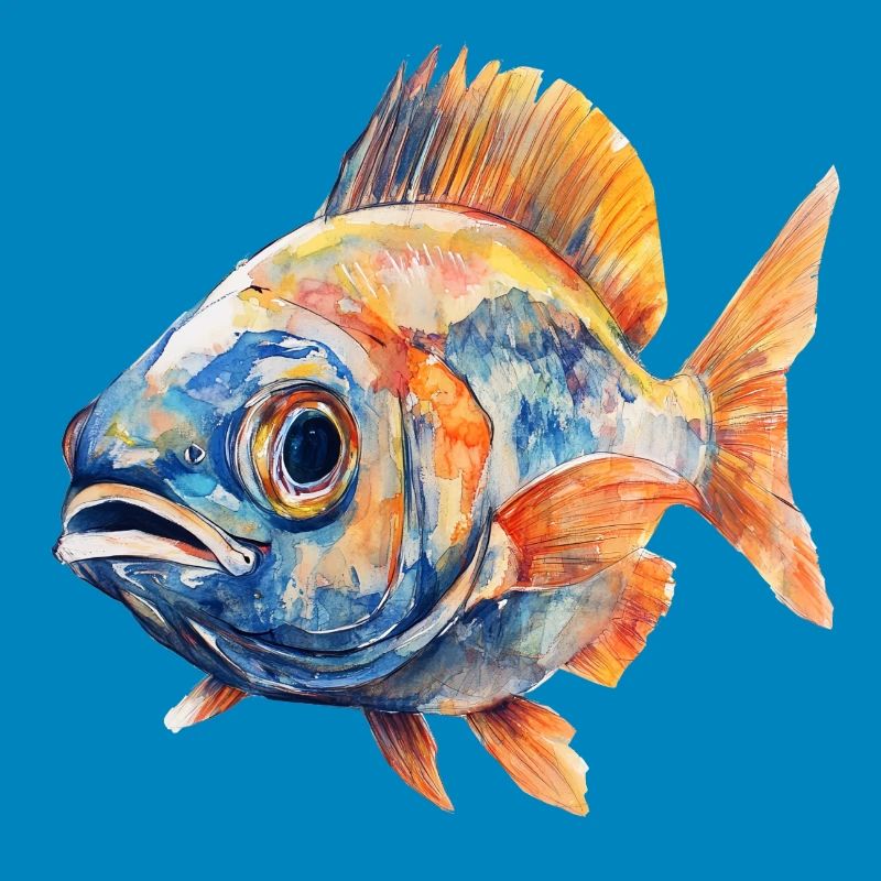 Aquarellfisch Farbexplosion