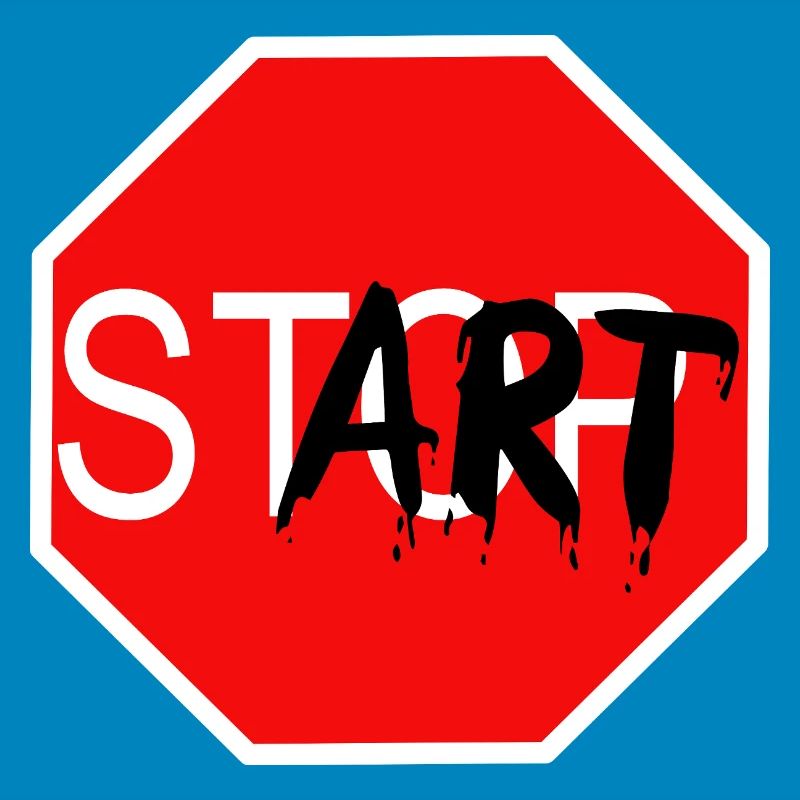 Startzeichen Graffiti Stoppschild