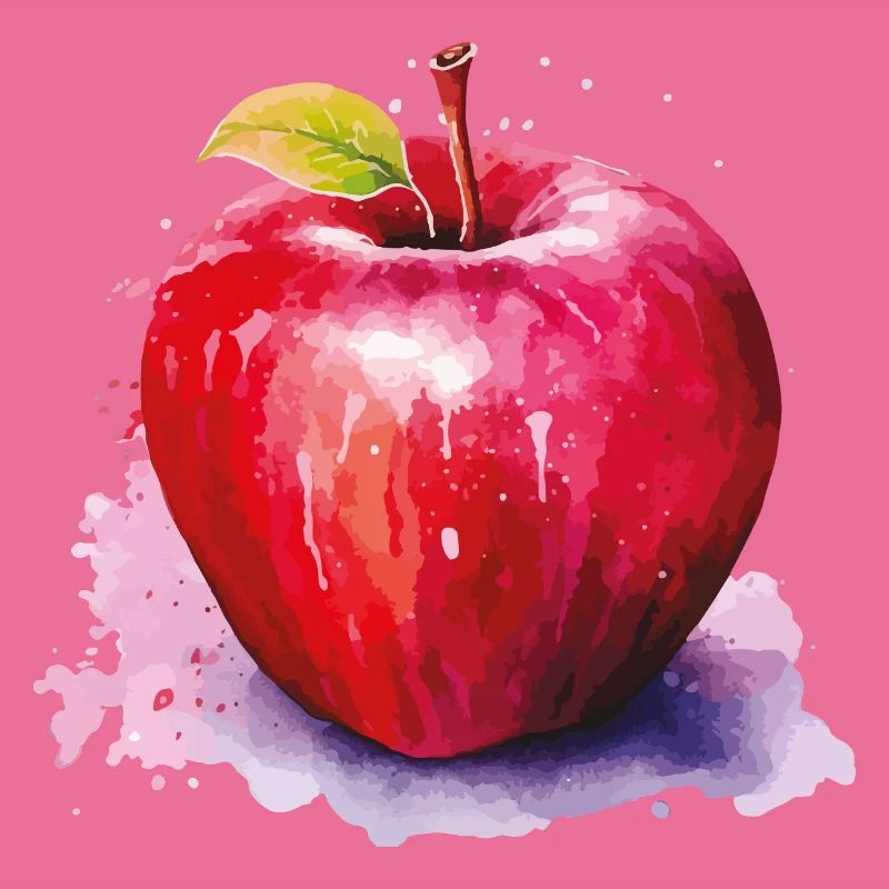 Apfel Aquarell Splash