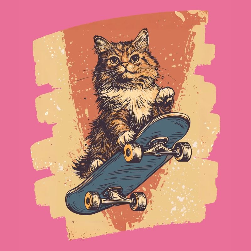 Skateboard Katze
