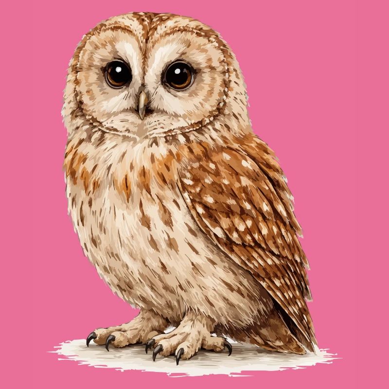 Aquarell Eule Nachtwald