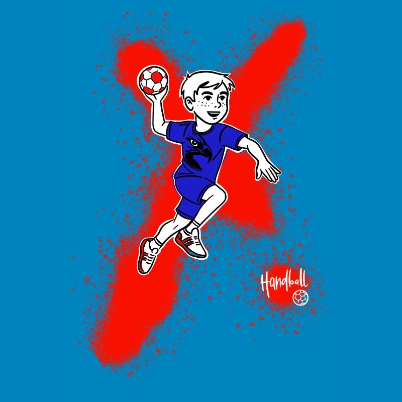 Handball Junge im Sprung