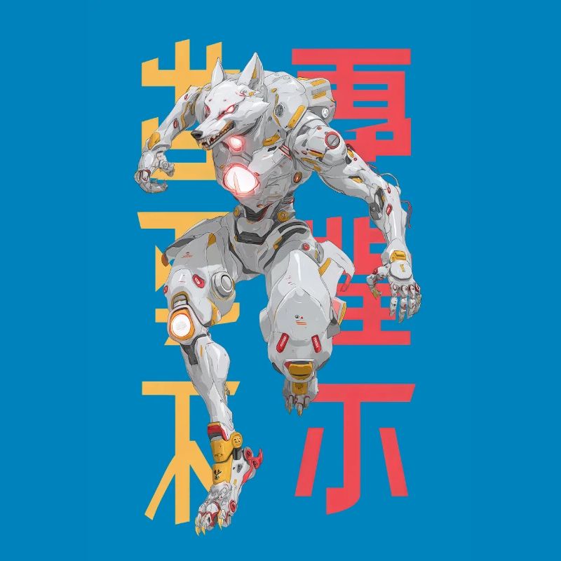 Futuristischer Wolf Mecha-Design