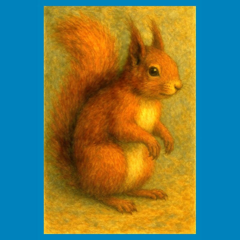 Rotes Eichhörnchen in klassischer Ölmalerei