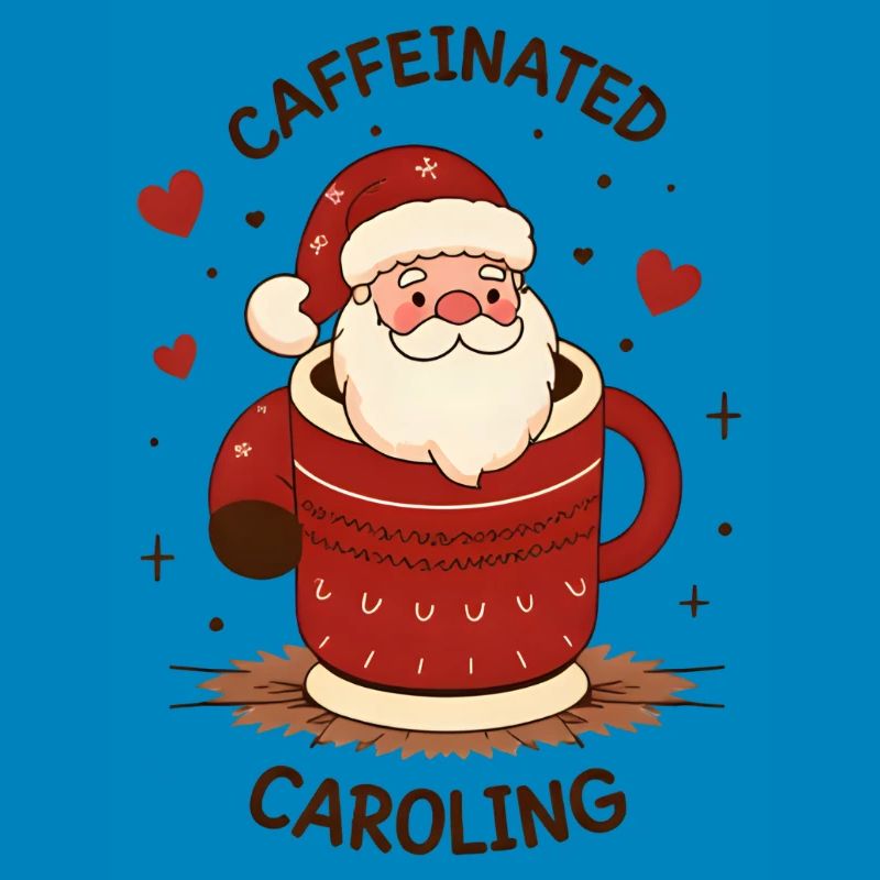 Süßer Kaffeetrinkender Weihnachtsmann
