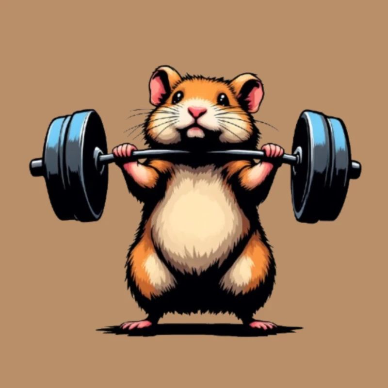 Kleiner Hamster mit Barbell