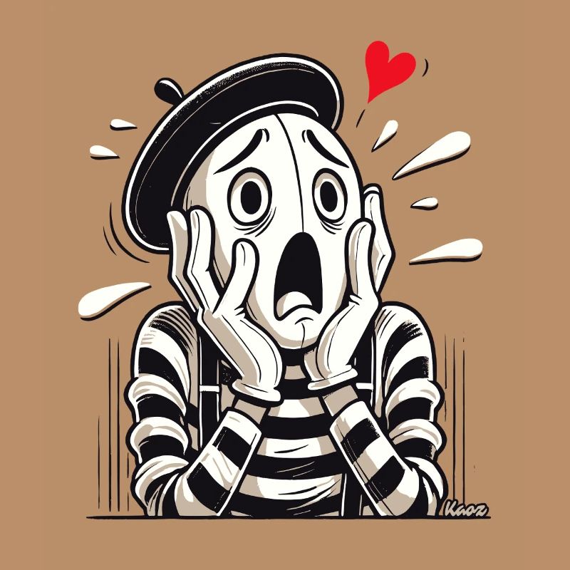 Dramatischer Pantomime – Liebe oder Verzweiflung?