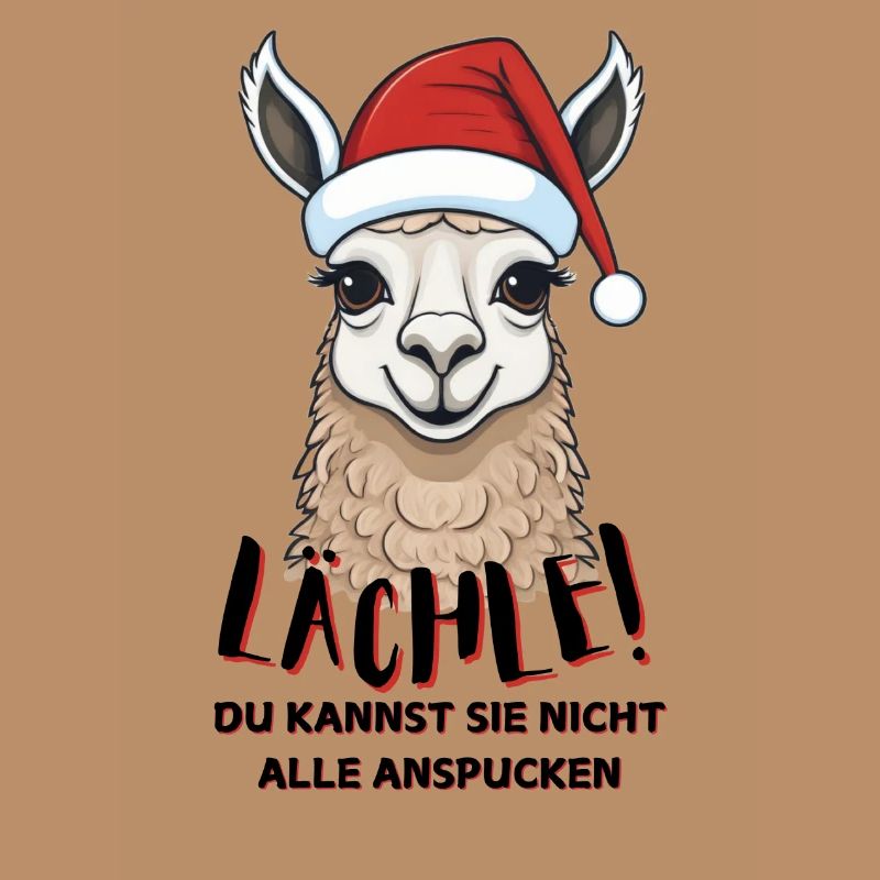 Lama Weihnachten Lächle