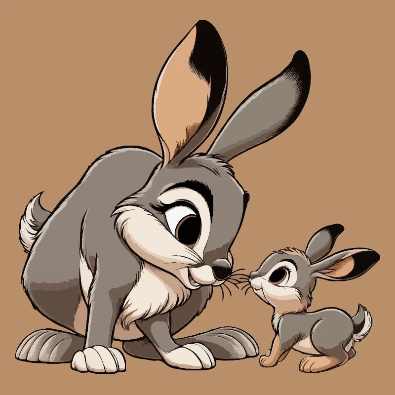 Hase mit jungem Grauen