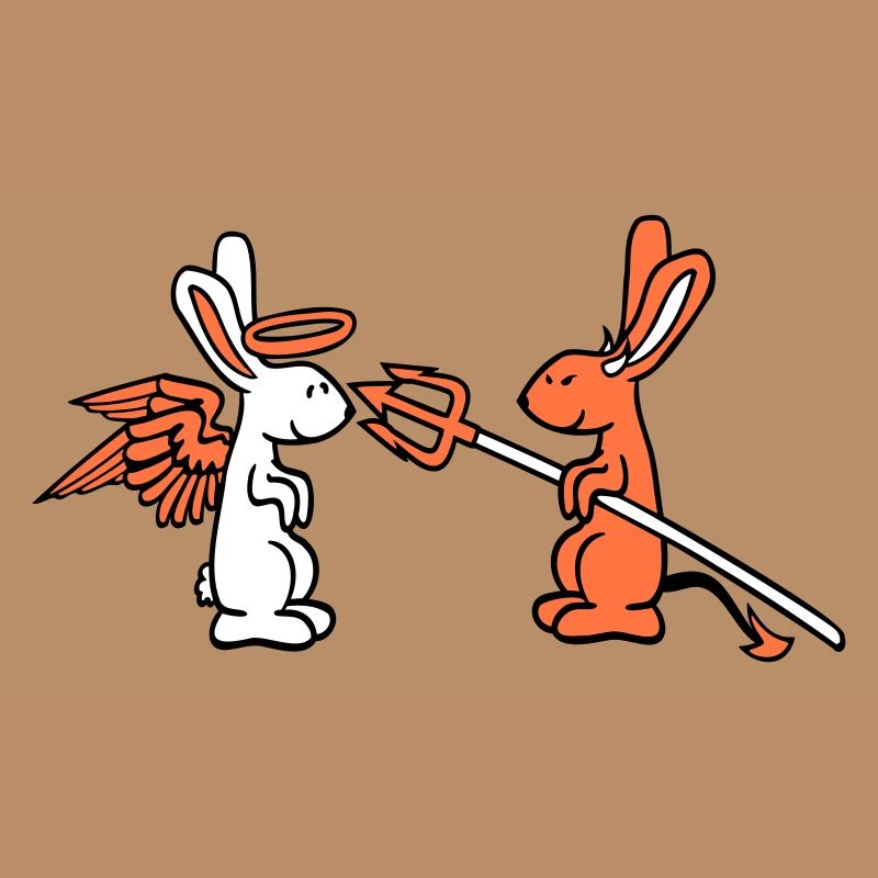 Rabbit Angel Conscience Devil Demon Evil Satan Hell