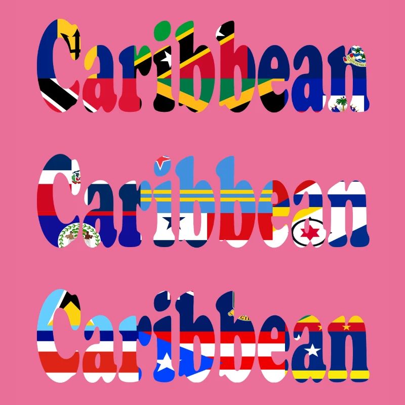 Sentiment de vacances avec les drapeaux des Caraïbes