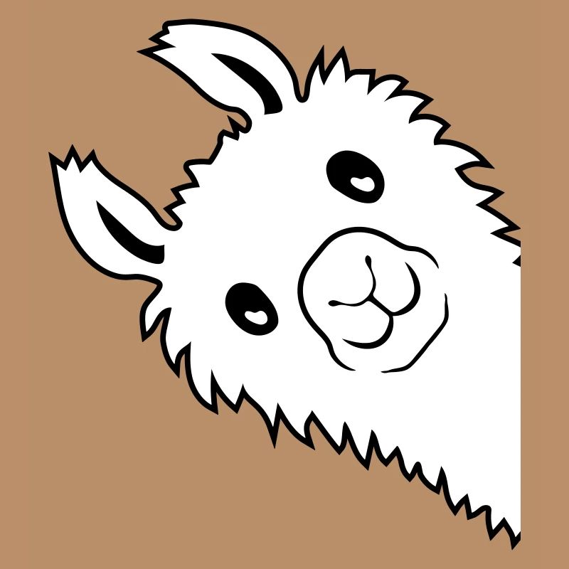 Lama guckt seitlich