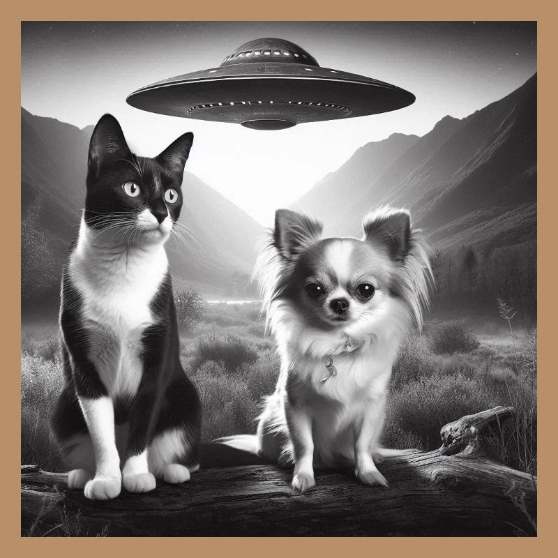 Katze und Chihuahua UFO