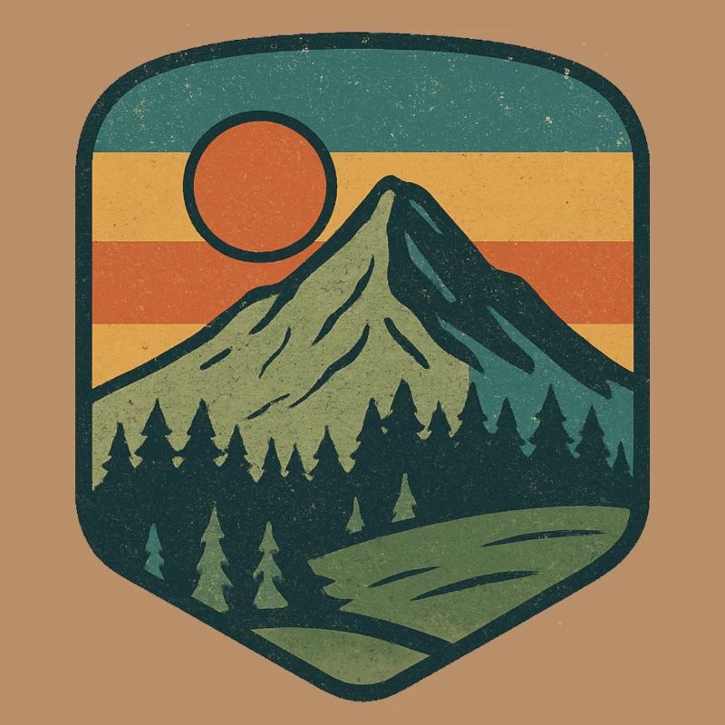 Berglandschaft im Retro Stil