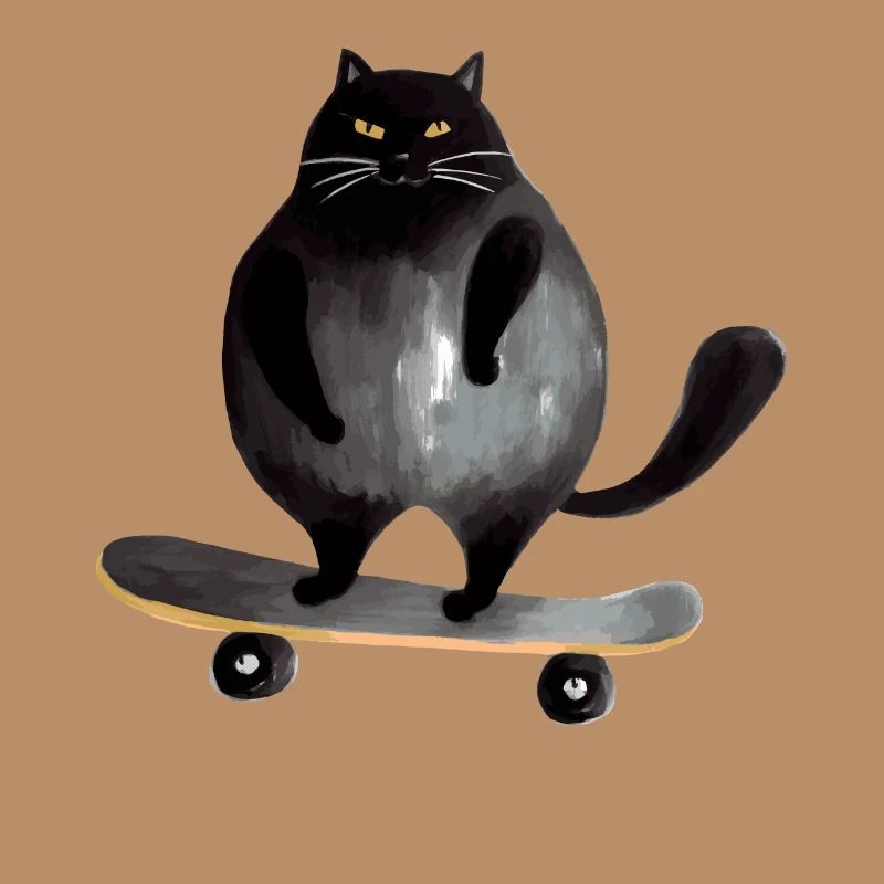 Kater auf Skateboard