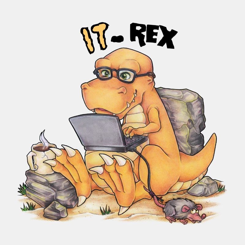 IT Rex- Funny dinosaur with computer