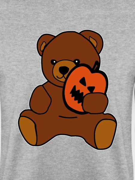 Niedlicher Teddybär mit Halloween-Kürbis