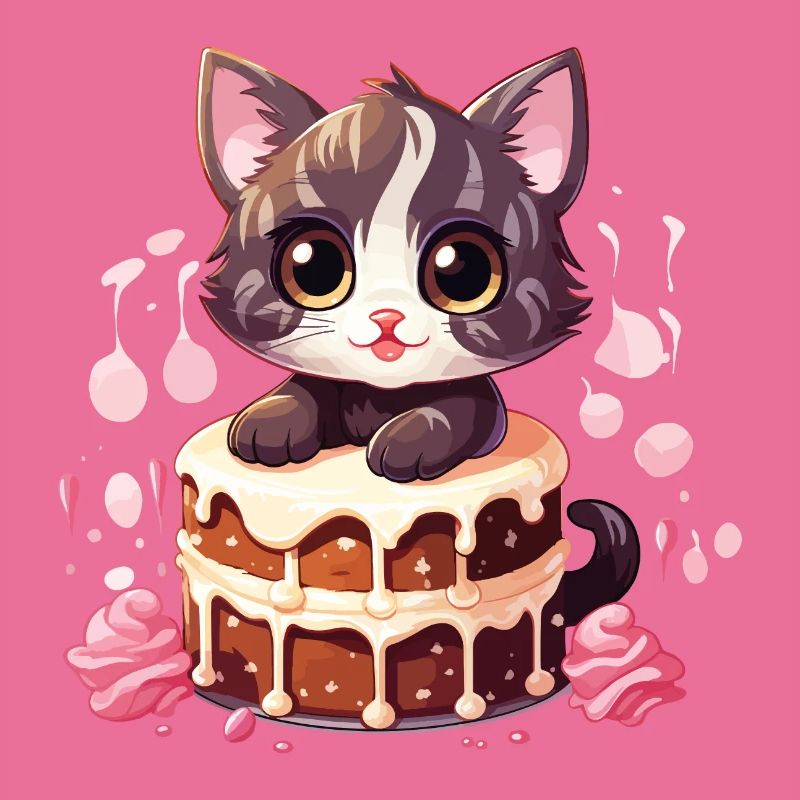 Gâteau De Chat Gâteau Dent Sucrée Cuisson Doux Drôle