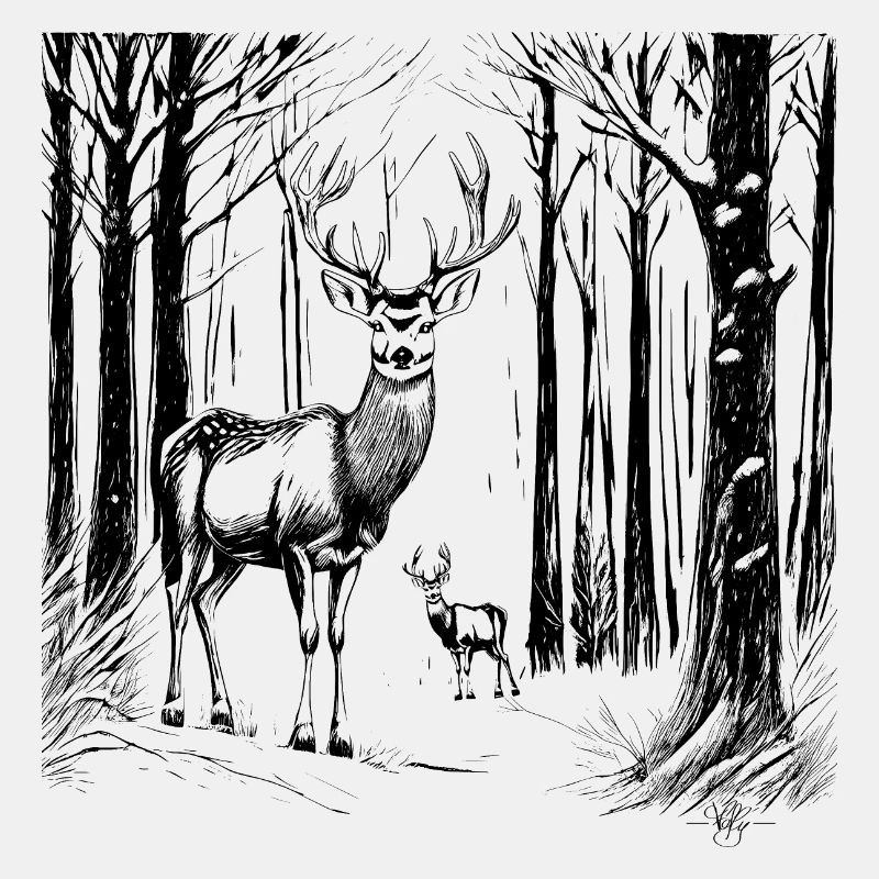 Hirsche im Schnee