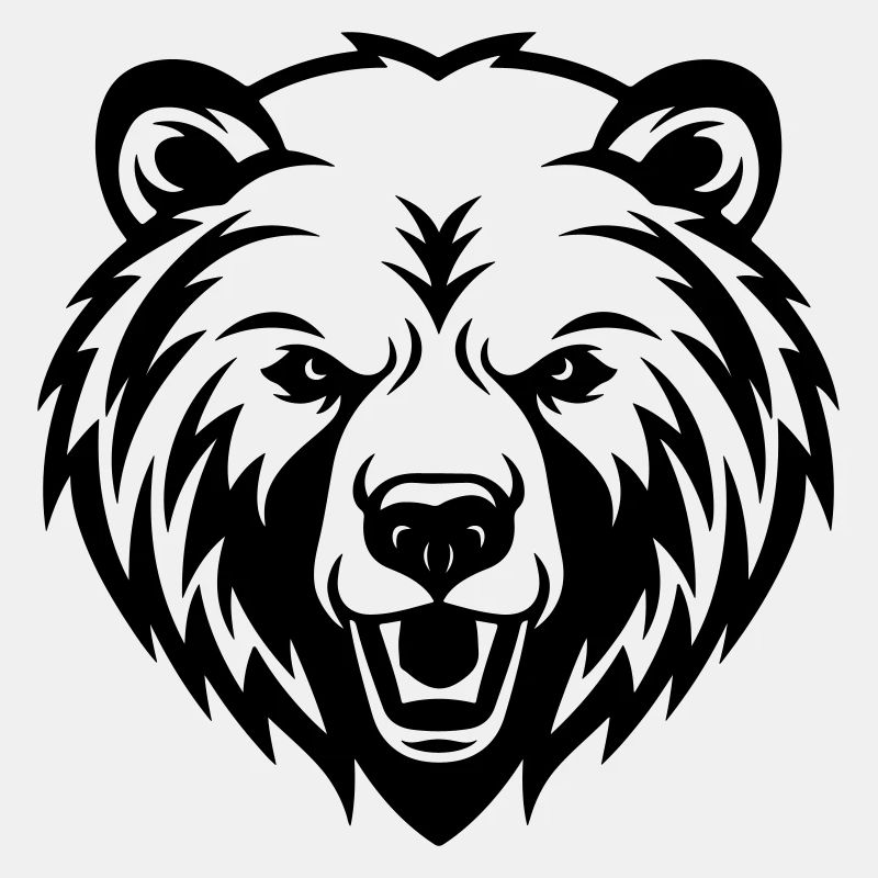 Bär Grizzly Silhouette Kopf