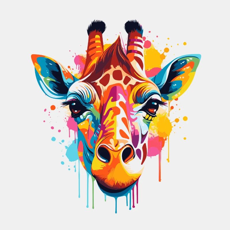 Bunte Giraffe Farbkleckse Farbspritzer