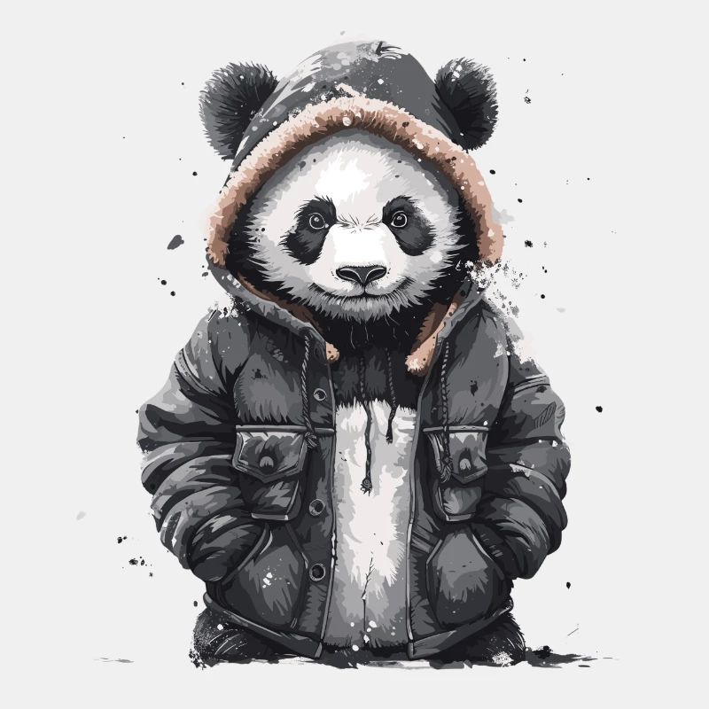 Panda Bär in Mantel
