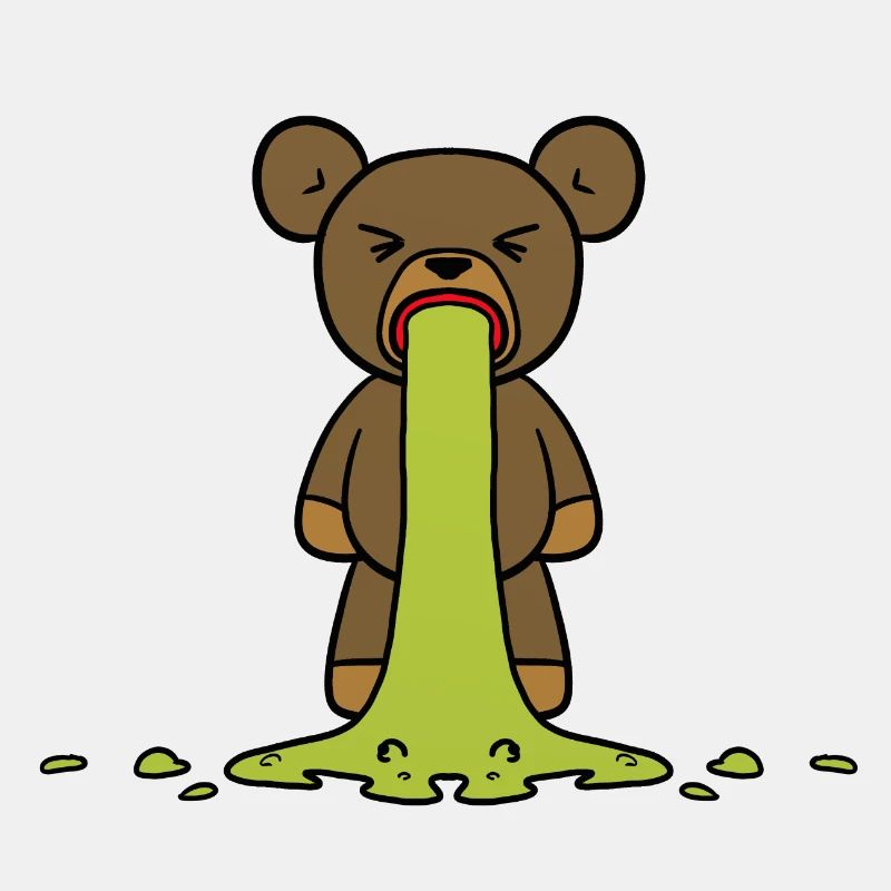 Teddy vomits teddy pukes bear