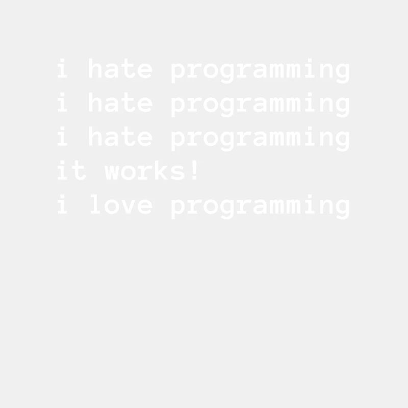 Ich hasse programmieren - Ich liebe programmieren