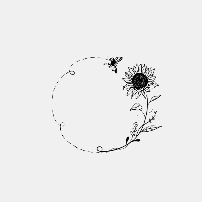 Tournesol avec papillon