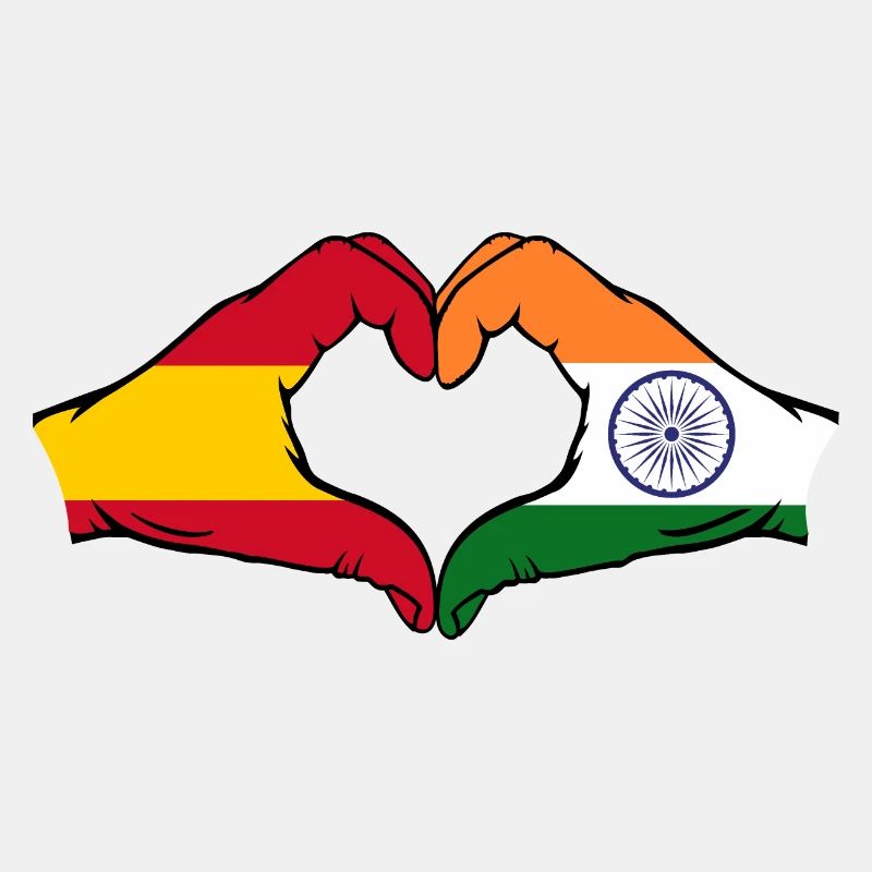 Espagne Inde mains en forme de cœur