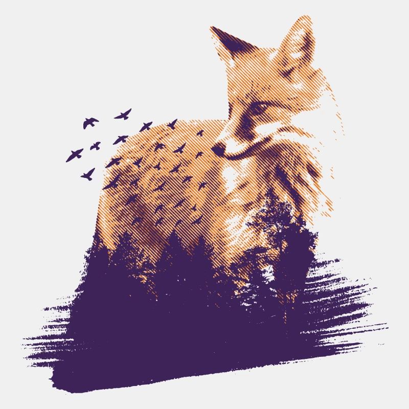Fuchs Natur Kunst Geschenk Wald Vogel