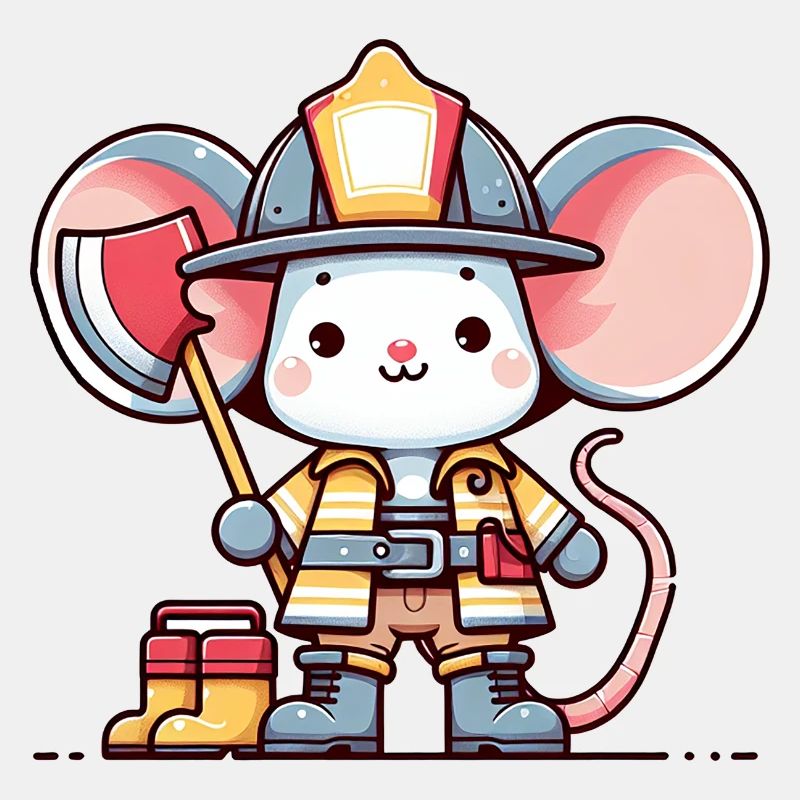 Souris mignonne pompier