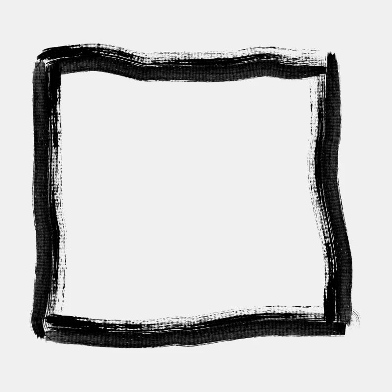 Black Brush Stroke Frame Lines