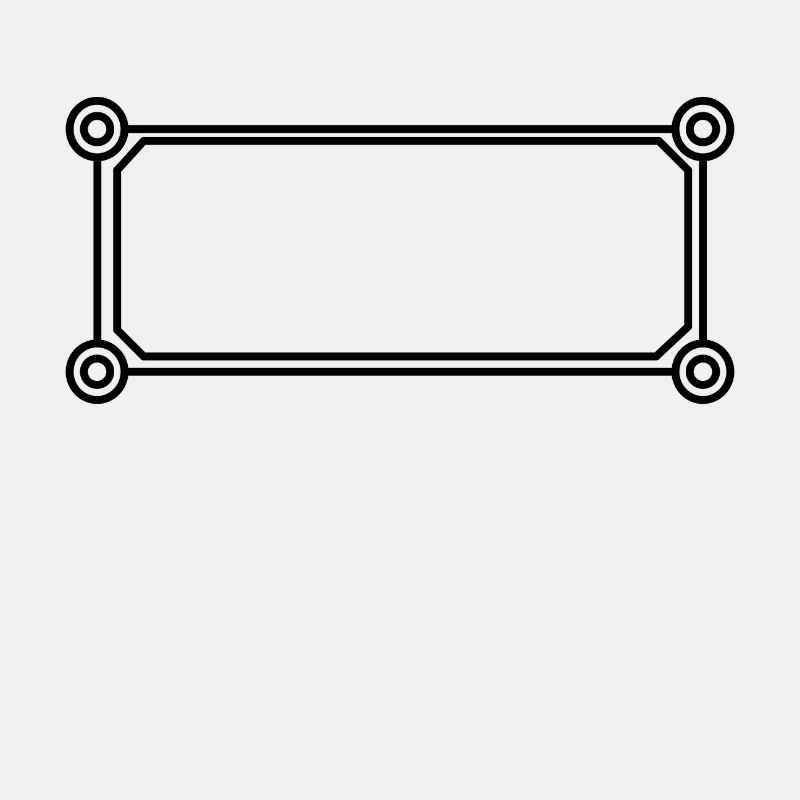 Rectangular frame black round corners