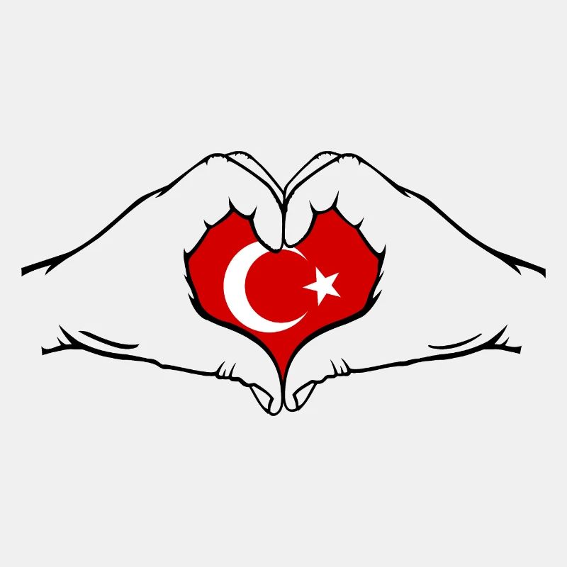 Türkei Flagge Herzform