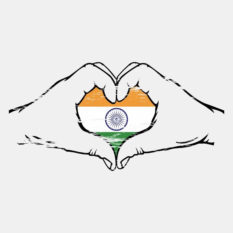 Drapeau de l’Inde en forme de coeur utilisé