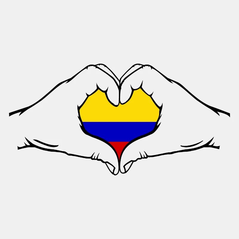Kolumbien Flagge Herzform