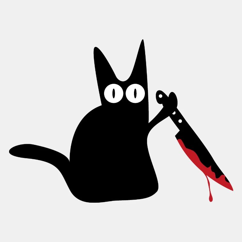 Katze Messer Blut Halloween