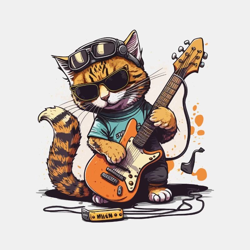 Chat guitare