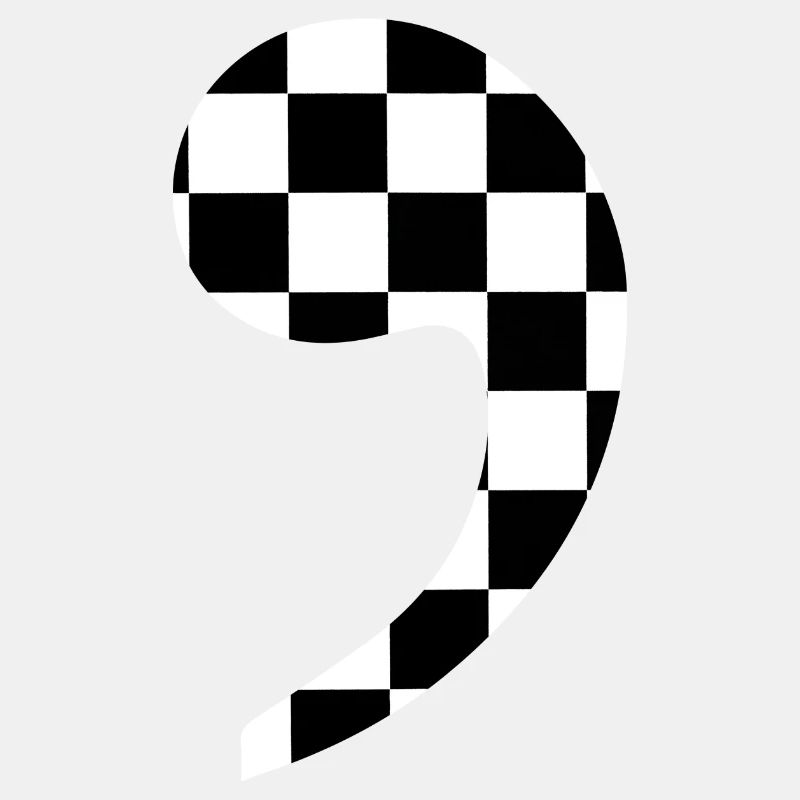 trendy checkered comma gift idea punctuation