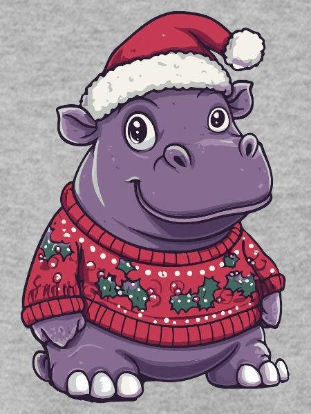 Nilpferd Weihnachten Comic