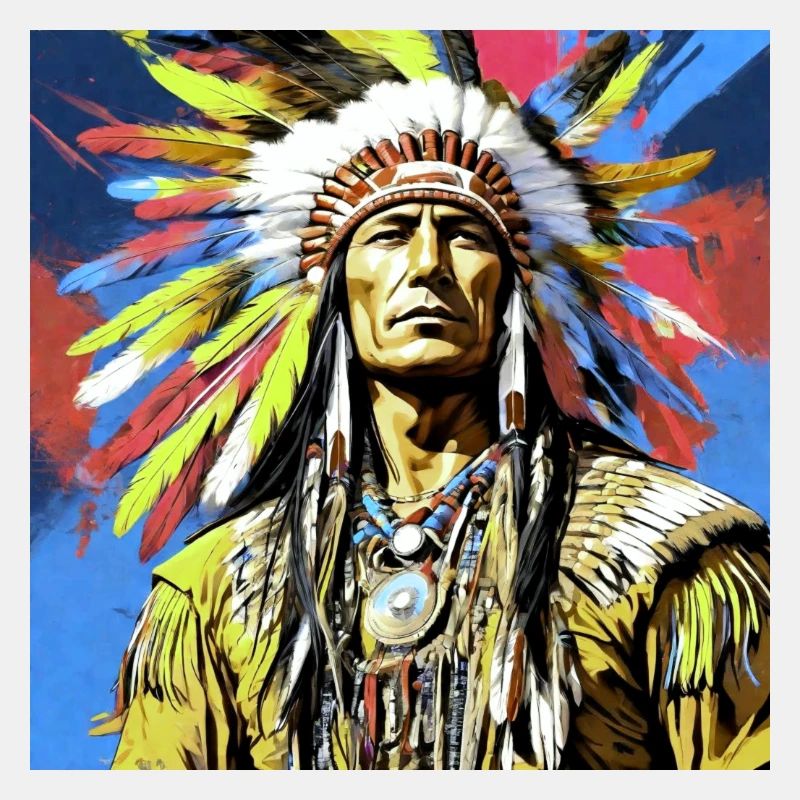 winnetou,indianer,illustration,graffiti,bunt
