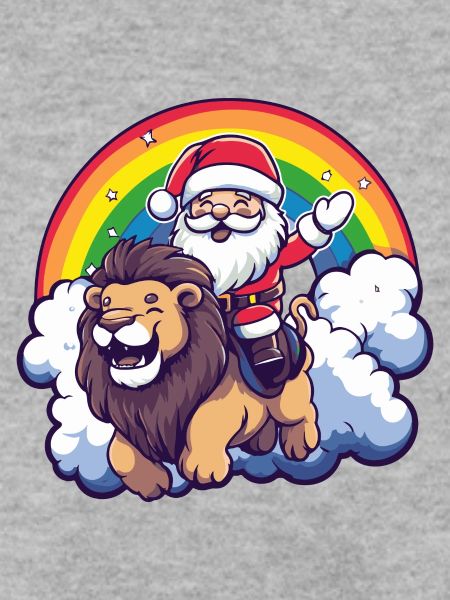 Löwe Weihnachtsmann Regenbogen