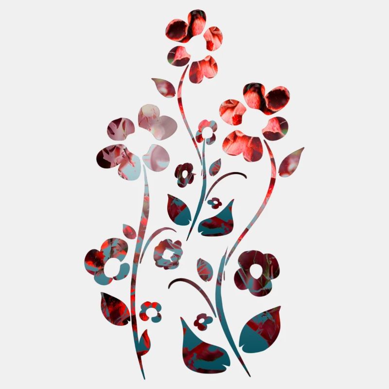 Blumen Ornament dunkel rot