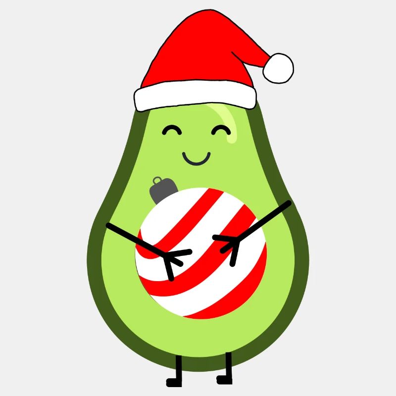 Liebevolle Avocado mit Weihnachtskugel