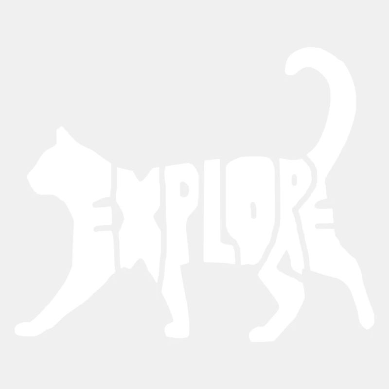 explorer le texte en silhouette chat chat tomcat