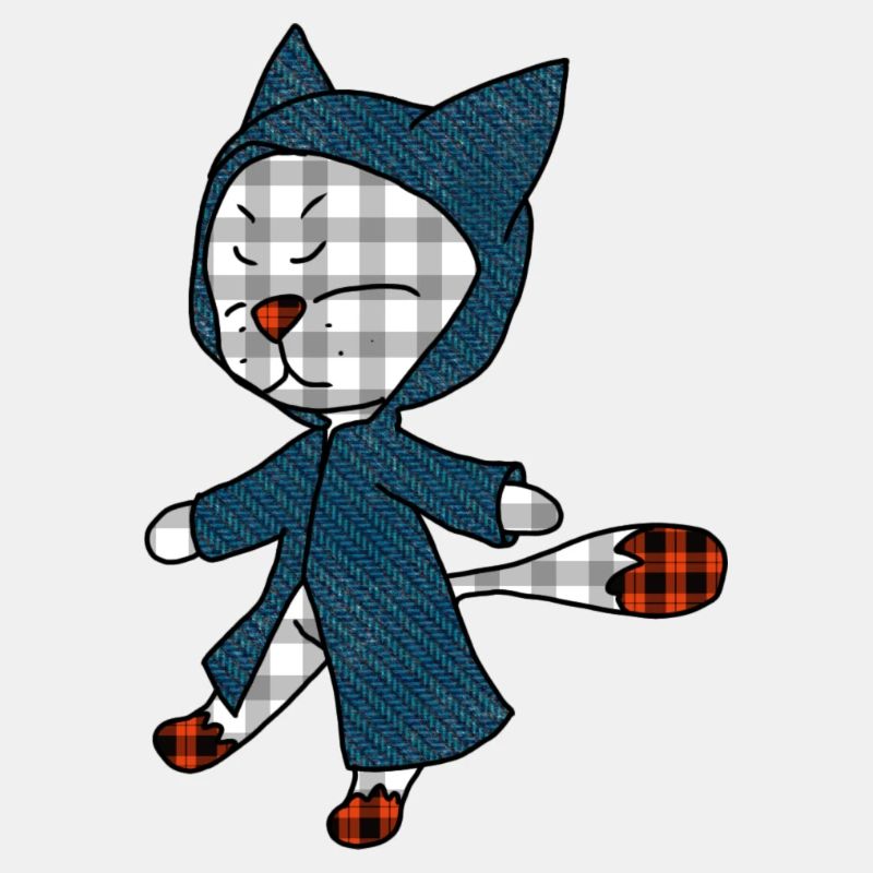 Un chat en imperméable